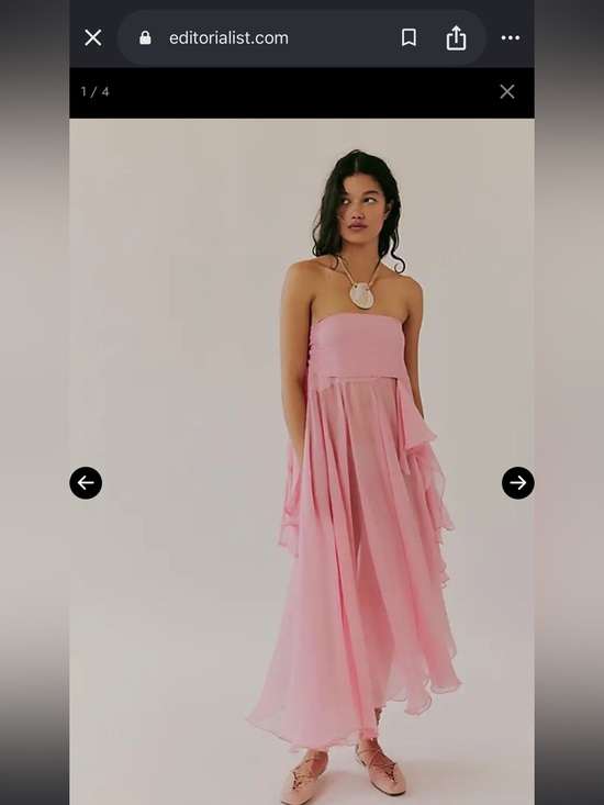 Free People Dresses & Skirts - Free People Strapless Pink Chiffon strapless Dress or maxi skirt